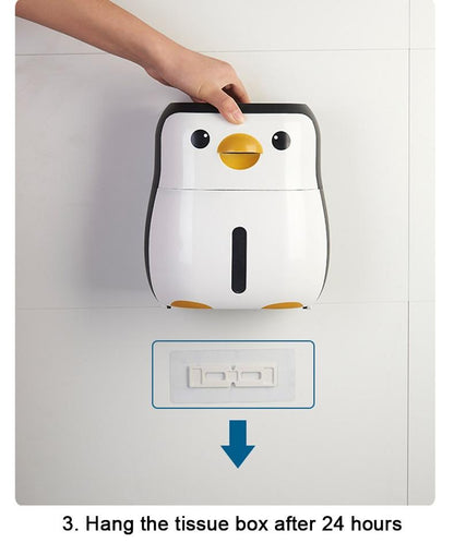 Creative Penguin Toilet Roll Paper Holder Waterproof Wall Mounted