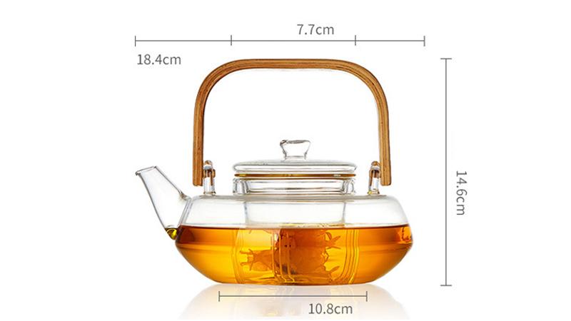 Bamboo & Borisil Glass Tea Kettle with Infuser