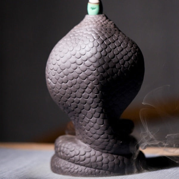 Snake Backflow Incense Burner With Buddha
