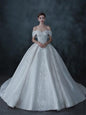Luxury Wedding Dress Lace Sequins Beaded Crystal Gown