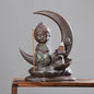 Little Buddha With Moon Backflow Incense Burner And Lotus Leaves