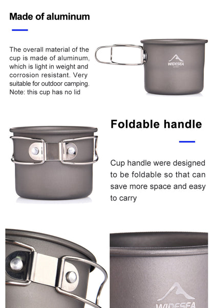 Camping Mug Outdoor Coffee Tea Aluminum Cup Tourism Tableware Picnic