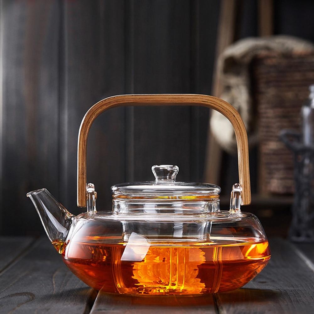 Bamboo & Borisil Glass Tea Kettle with Infuser