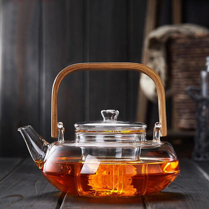 Bamboo & Borisil Glass Tea Kettle with Infuser