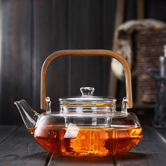 Bamboo & Borisil Glass Tea Kettle with Infuser