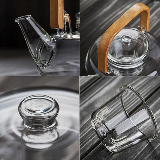 Bamboo & Borisil Glass Tea Kettle with Infuser