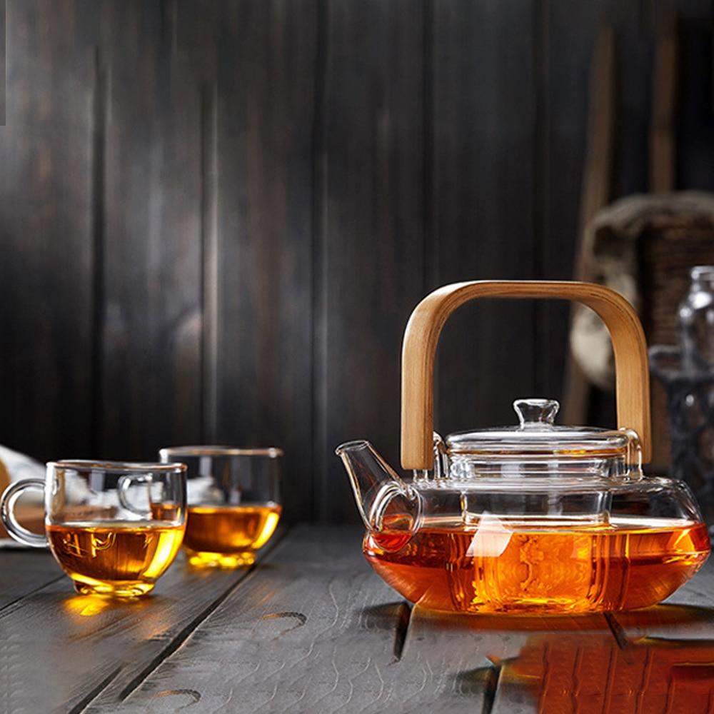 Bamboo & Borisil Glass Tea Kettle with Infuser