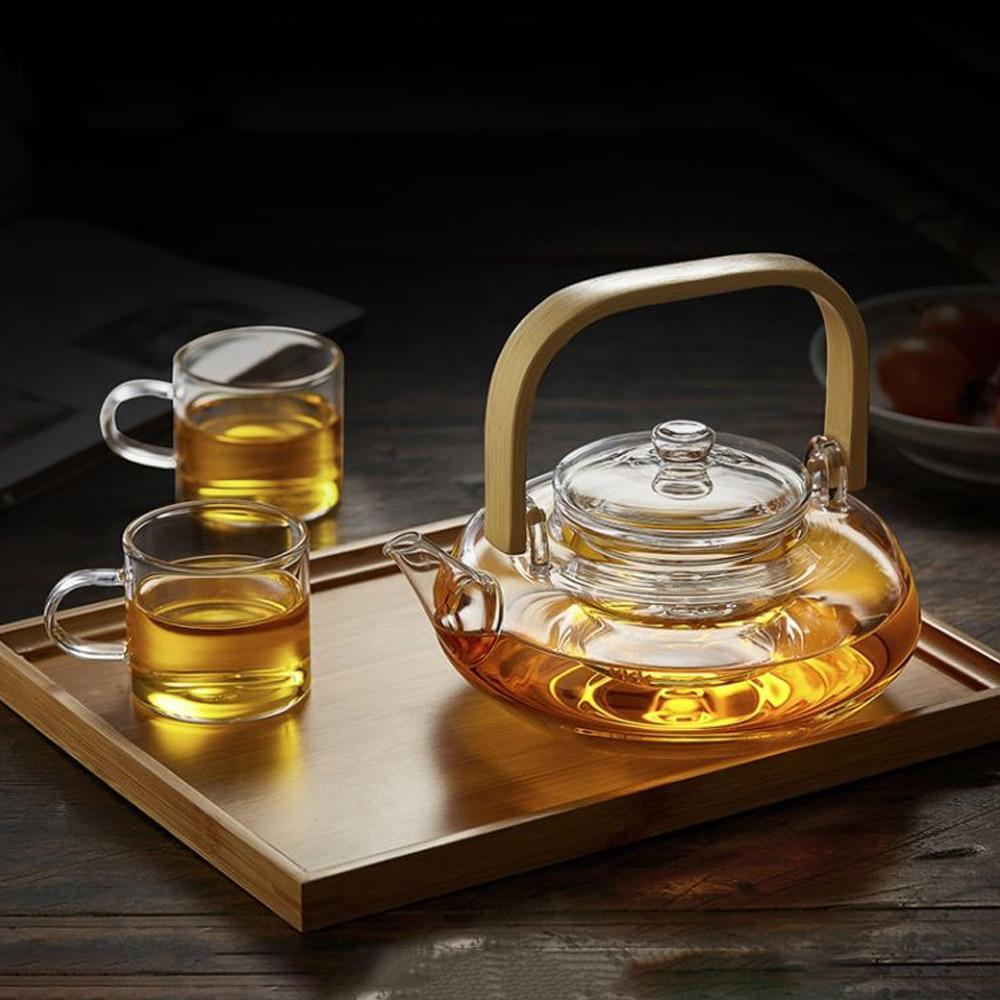 Bamboo & Borisil Glass Tea Kettle with Infuser