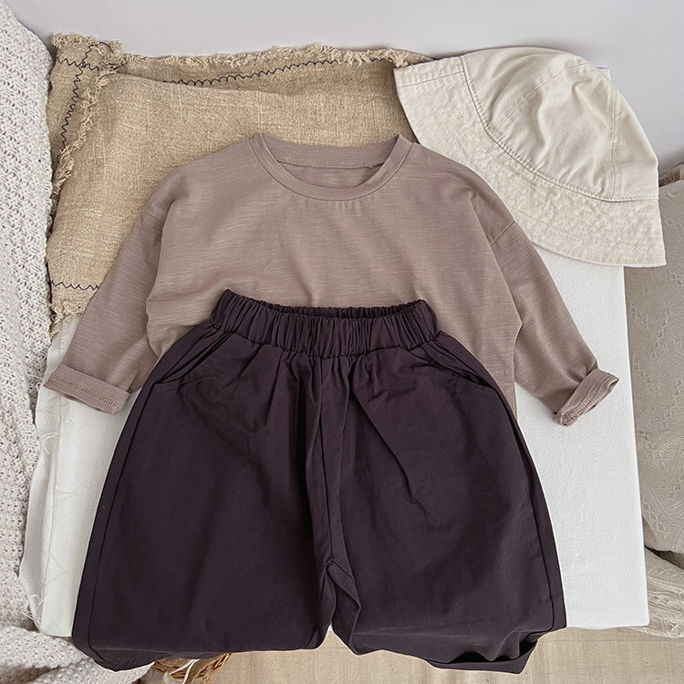 Baby Simply Style Solid Color Loose Spring Pants