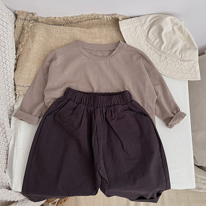 Baby Simply Style Solid Color Loose Spring Pants