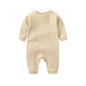 Baby Solid Color Long Sleeve Soft Cotton Rompers Home Clothes