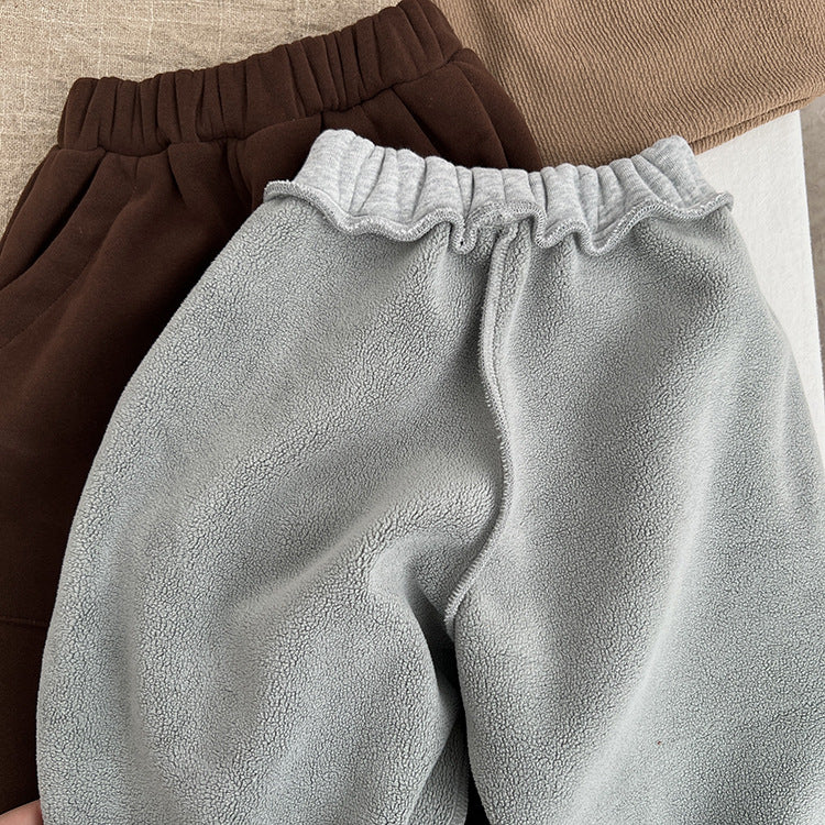 Baby Solid Color New Winter Kindergarden Thickened Pants
