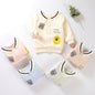 Baby Cartoon Bear Pattern Lapel Design Quilted Warm Coat