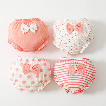Baby Girl Embroidered Pattern Lace Design Panties 1 Bag=4 Pieces