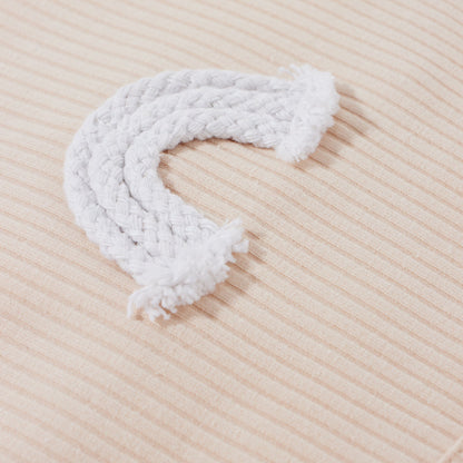 Baby Ribbed Knitted Graphic Rainbow Embroidered Pattern Sleeveless