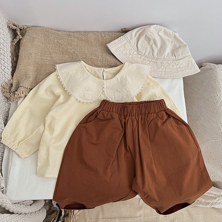Baby Simply Style Solid Color Loose Spring Pants
