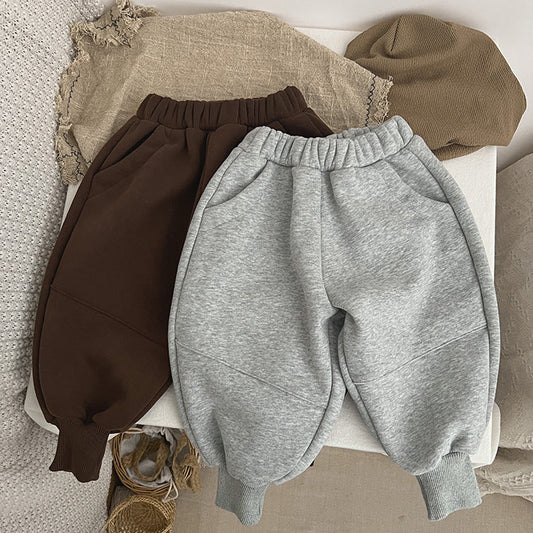 Baby Solid Color New Winter Kindergarden Thickened Pants