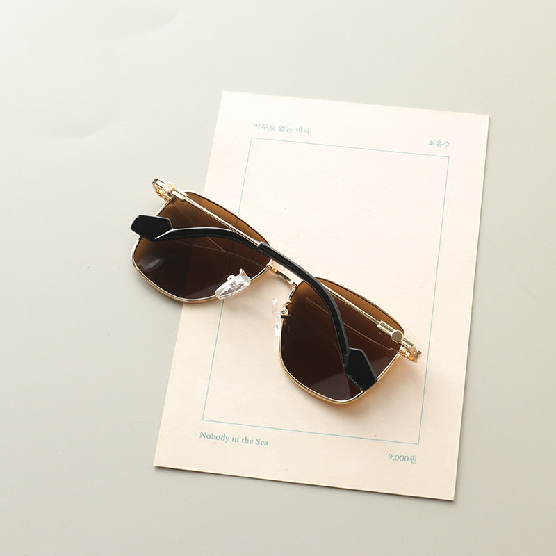 Baby Kids Square Frame Metal Sun Protection Sunglasses