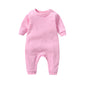 Baby Solid Color Long Sleeve Soft Cotton Rompers Home Clothes