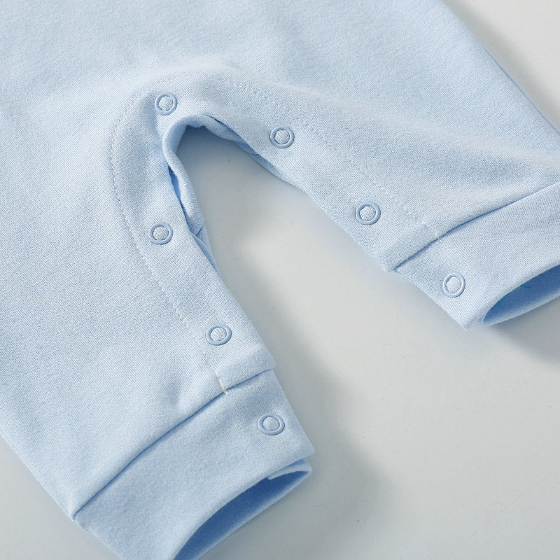 Baby Solid Color Long Sleeve Soft Cotton Rompers Home Clothes