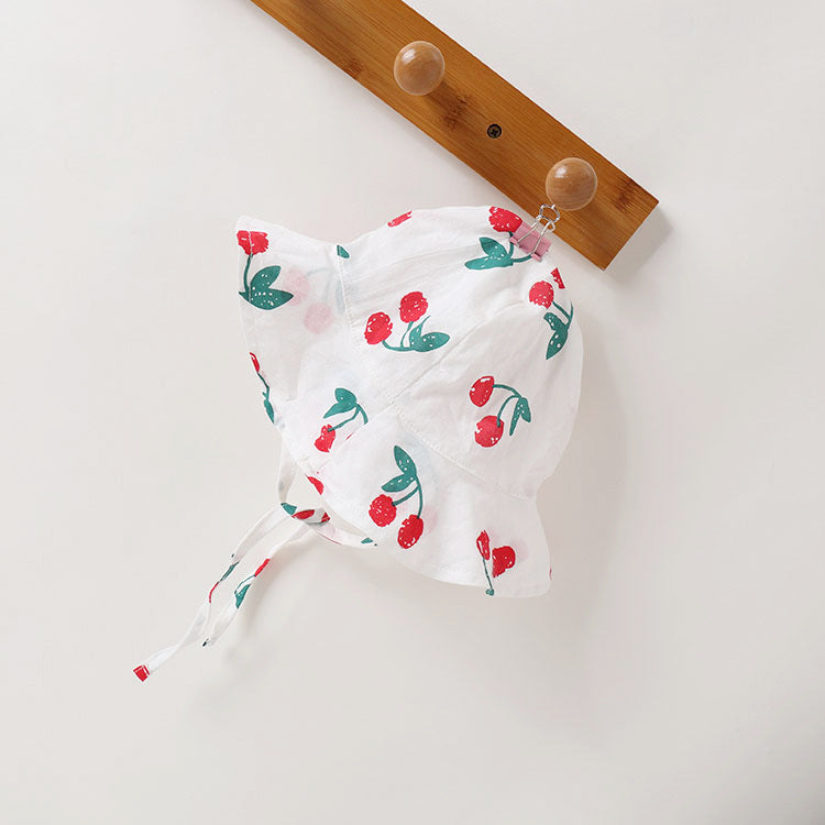 Baby Girls Floral Pattern Sleeveless Summer Rompers With Hat In Summer