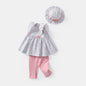 Baby Girls Floral Print Sleeveless Dress Combo Pink Solid Pants With