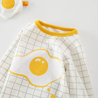 Baby 1pcs Cartoon Graphic Soft Cotton Long Sleeves Bodysuit With Hats