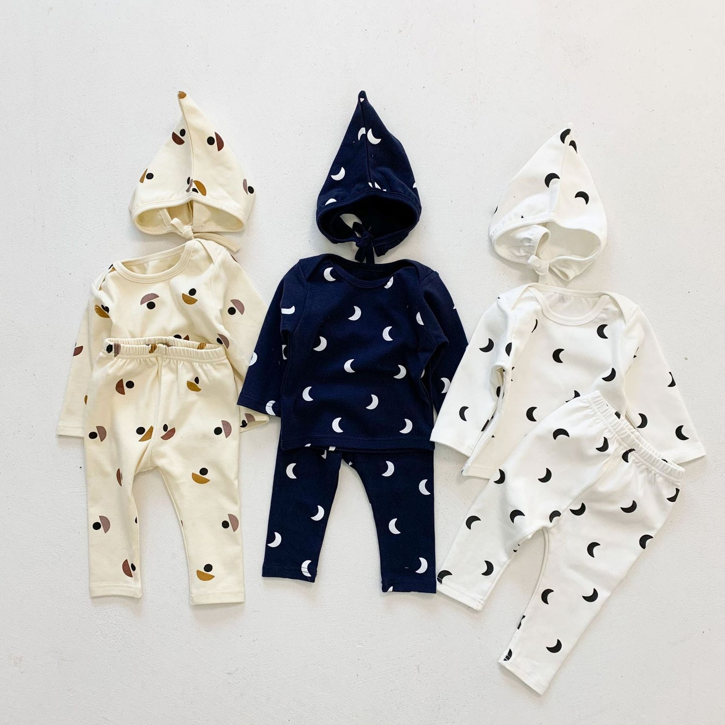 Baby Girls Moon Print Stylish Top Combo Long Pants In Sets