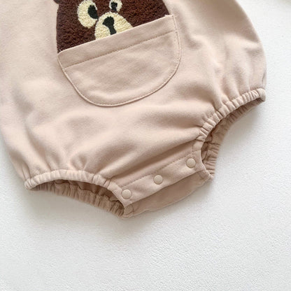 Baby Solid Color Cartoon Embroidered Design Long Sleeve Triangle