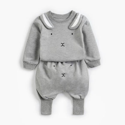 Baby Cartoon Animal Pattern Hoodie Combo Big PP Pants Sets