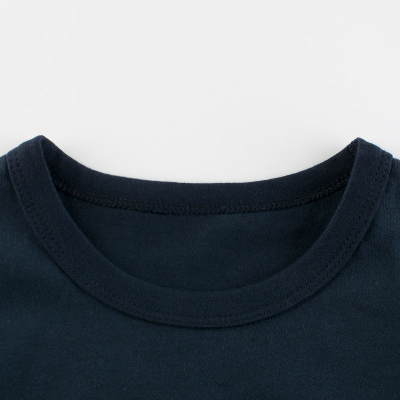 Baby Boy Printed Pattern Solid Color T-Shirt In Summer