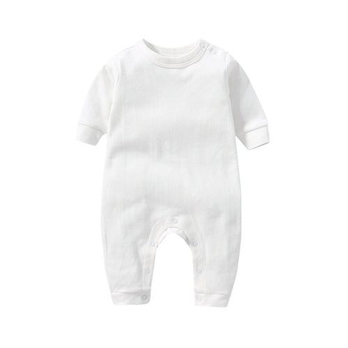 Baby Solid Color Long Sleeve Soft Cotton Rompers Home Clothes