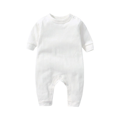 Baby Solid Color Long Sleeve Soft Cotton Rompers Home Clothes