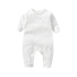 Baby Solid Color Long Sleeve Soft Cotton Rompers Home Clothes