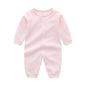 Baby Solid Color Full Button Front Design Organic Cotton Jumpsuit