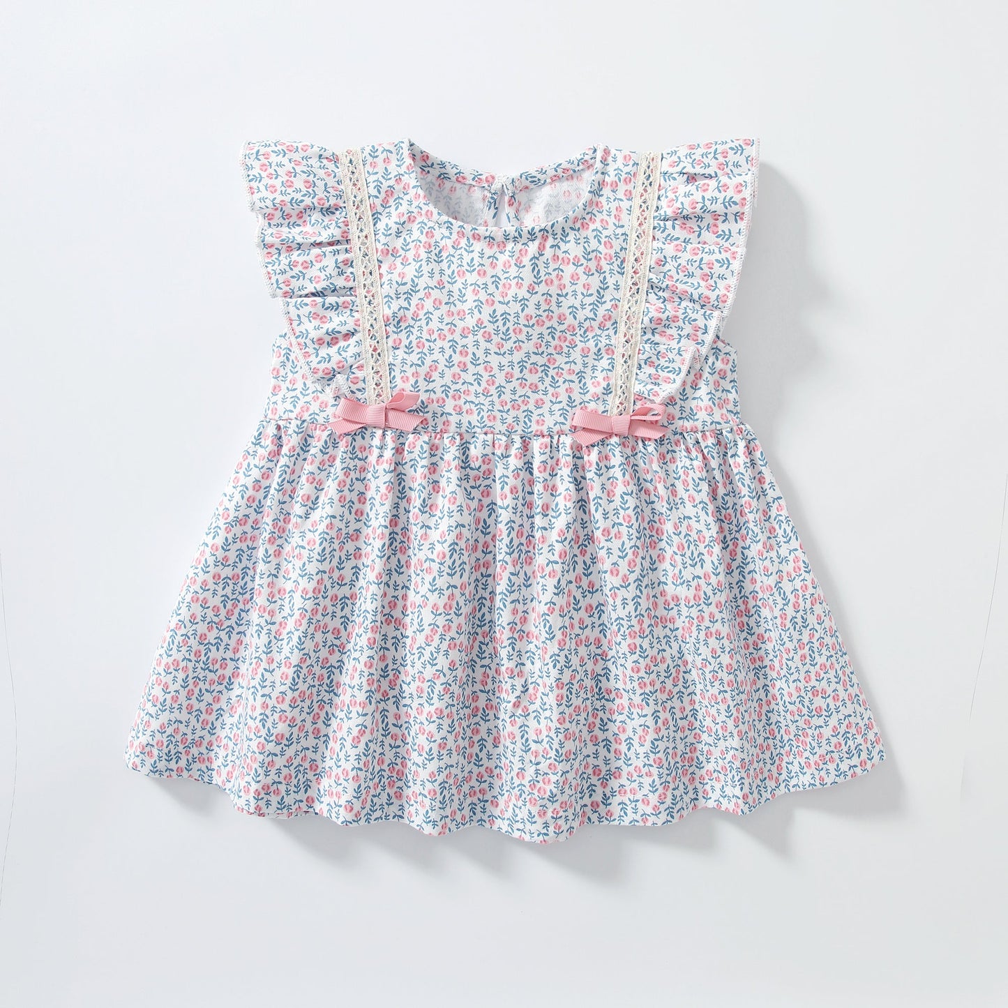 Baby Girls Floral Print Sleeveless Dress Combo Pink Solid Pants With