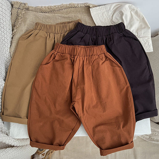Baby Simply Style Solid Color Loose Spring Pants