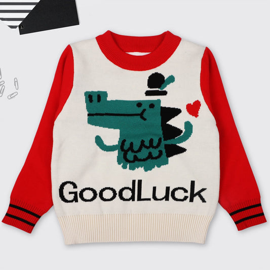 Baby Boy Cartoon Dinosaur Graphic ColorBlock Sleeves Design Fashion
