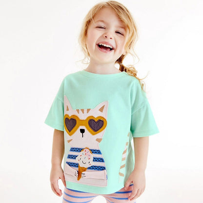 Girls’ Clothing Summer Collection – Fashionable Lady Cat Pattern