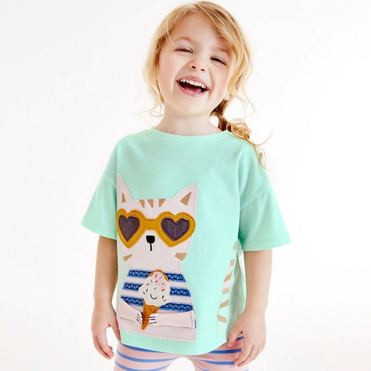 Girls’ Clothing Summer Collection – Fashionable Lady Cat Pattern