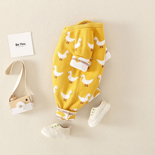 Autumn Cartoon Graphic Soft Cotton Knitted Romper