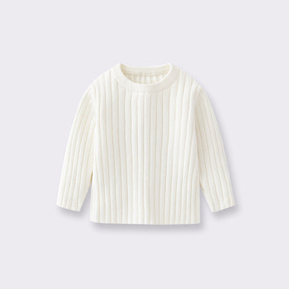Baby Solid Color Long Sleeve O-Neck Pullover Sweater
