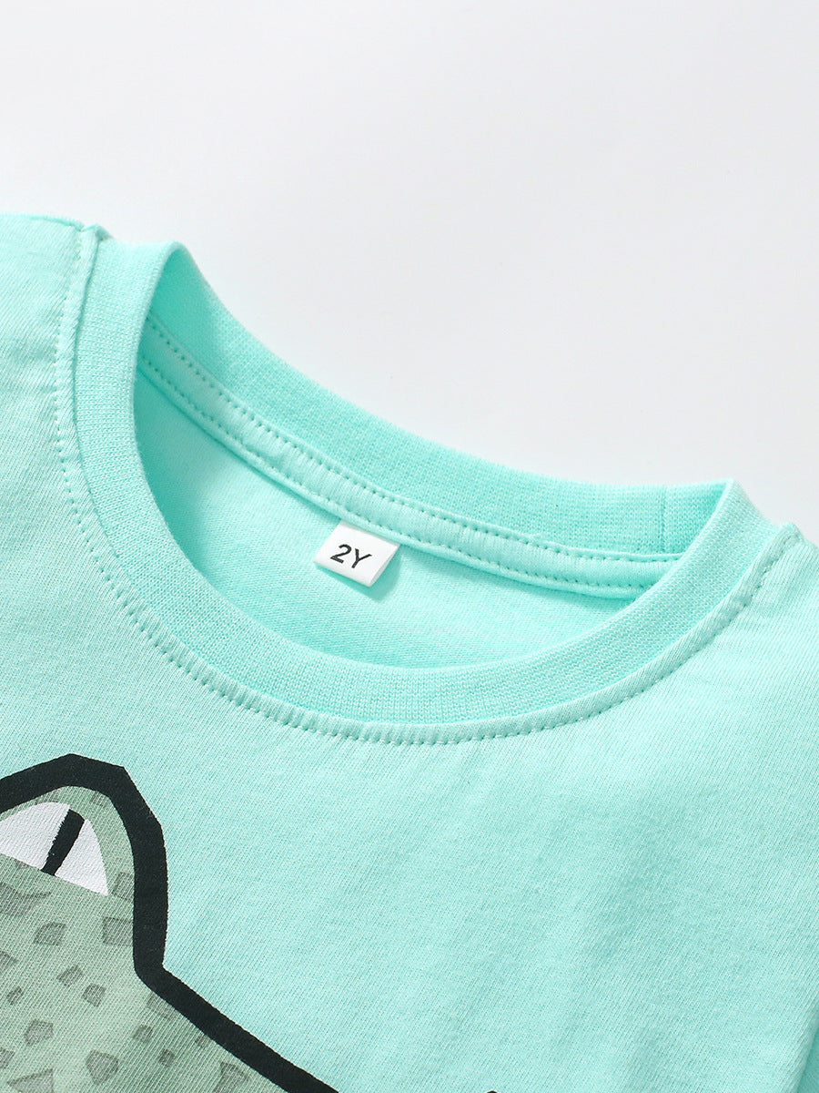 Baby Kids Unisex Alligator Print T-Shirt And Shorts Casual Clothing