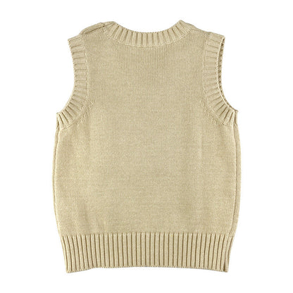 Baby Boy Cartoon Train Pattern Sleeveless Knitted Sweater Vest