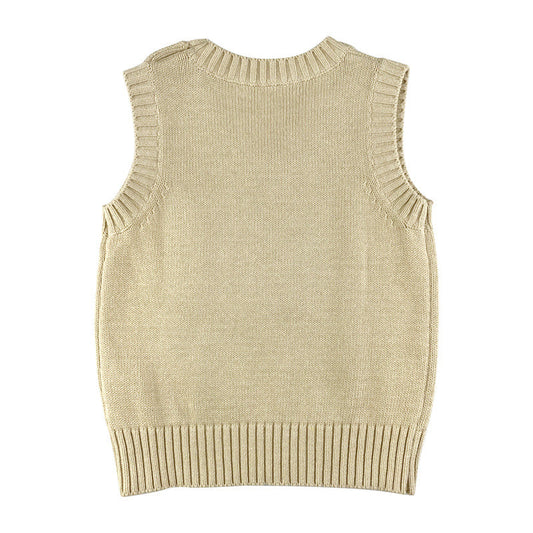 Baby Boy Cartoon Train Pattern Sleeveless Knitted Sweater Vest