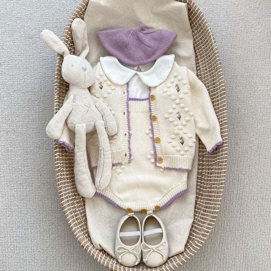 High Quality Embroidered Handmade Knitted Sets