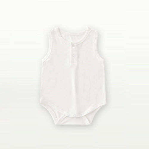 Baby Unisex Solid Color Sleeveless Summer Onesies