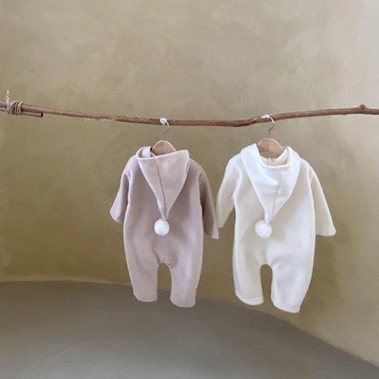 Cute Fashion Fleece Solid Color Warm Rompers