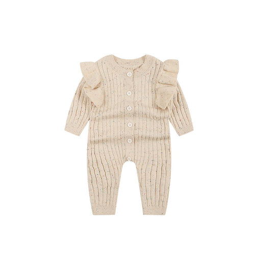 New Arrival Baby Cotton Knitting Solid Color Colorful Dots Cozy Romper