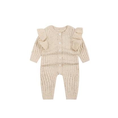 New Arrival Baby Cotton Knitting Solid Color Colorful Dots Cozy Romper